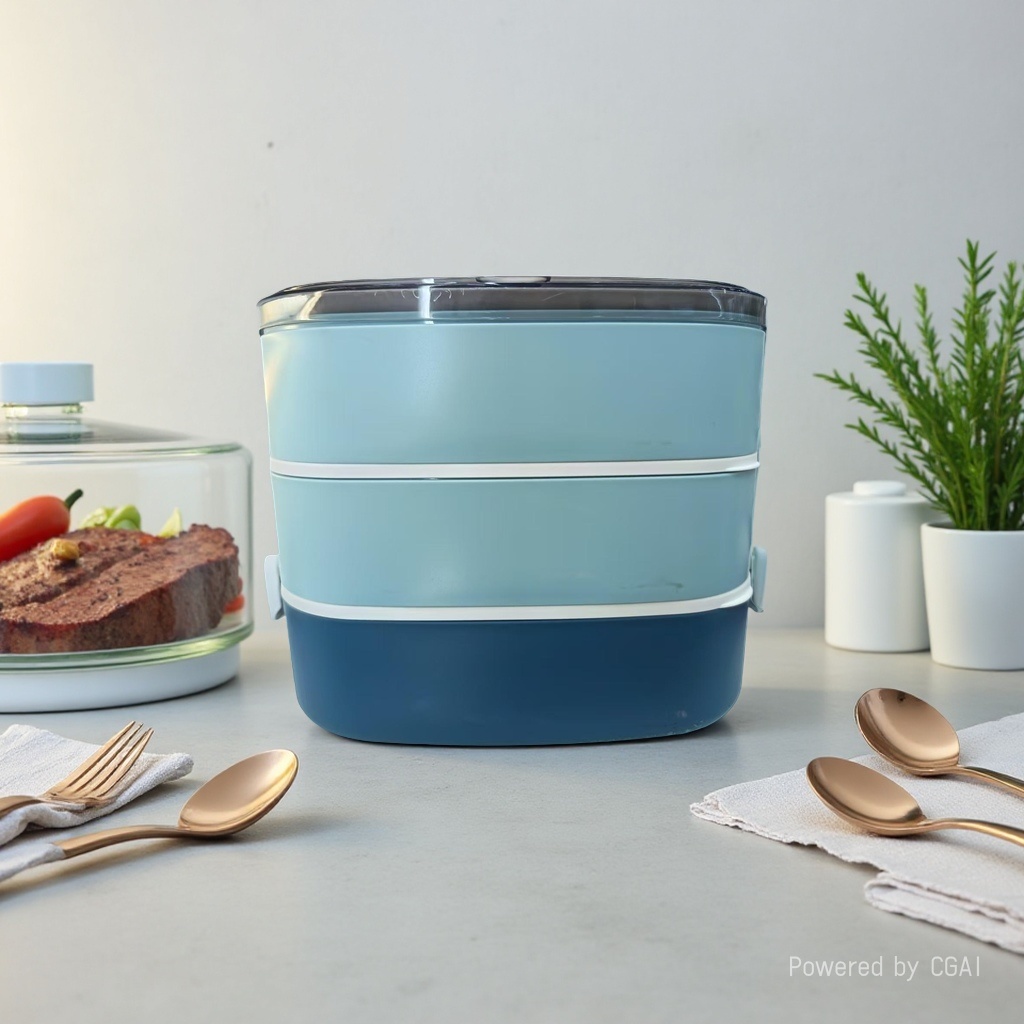 Three-layer bento box, fresh-keeping box, back-to-school season bento box and lunch box are practical and durable details Picture