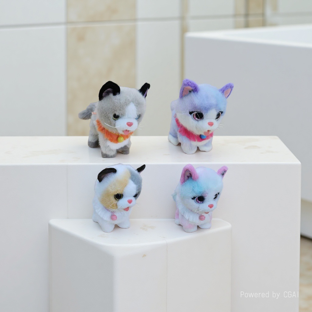 Soft and cute electric kittens that can walk and bark, plush dolls, children's interactive companionship toys, birthday and festival gifts for boys and girls details Picture