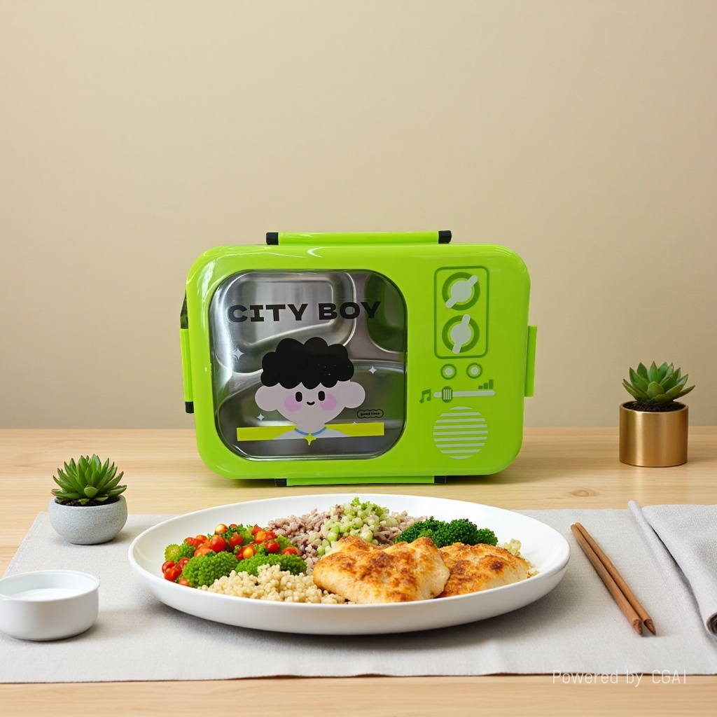 【 Title 】 🌟 "Three Flavors in one box, No Repetition for Three meals" three-compartment stainless