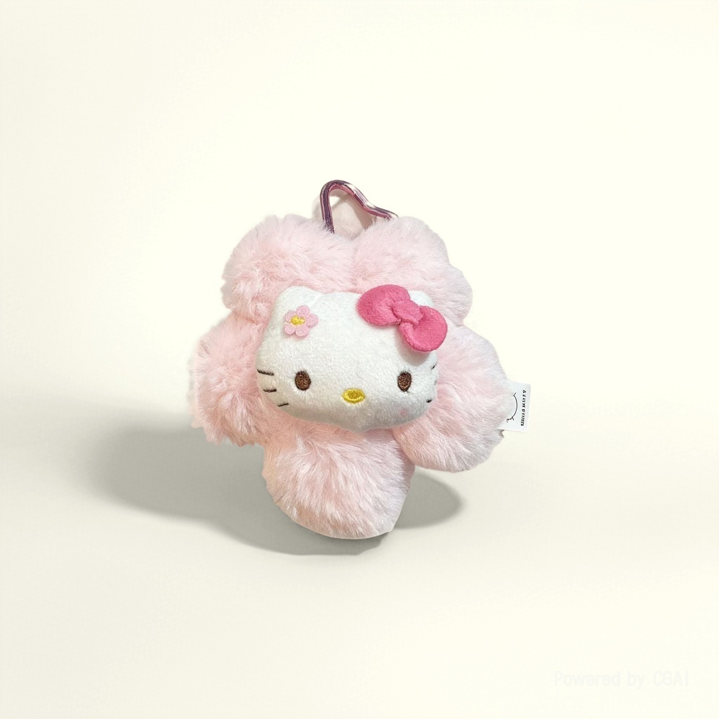 粉色毛绒Hello Kitty挂件钥匙扣公仔三丽鸥毛绒玩具小挂件韩国ins秋冬新款背带裤充棉布艺粉长发女孩公主玩偶