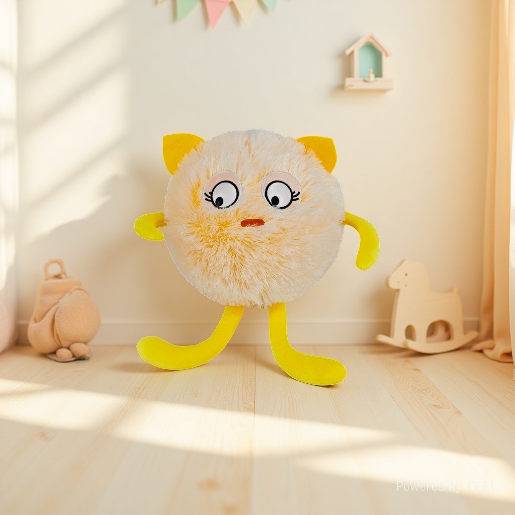 Blue mascot plush toy smiley face ball, cute and soft children's gift plush174357856