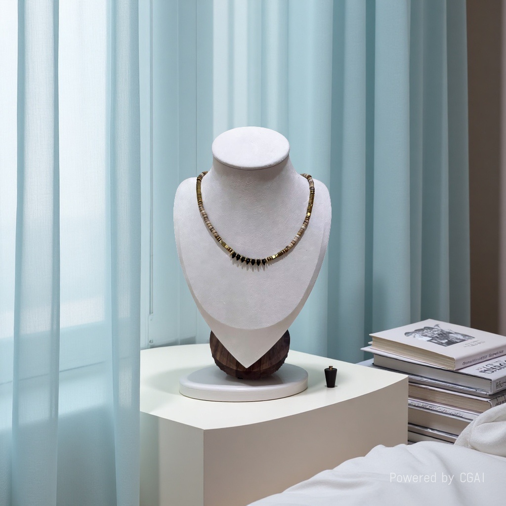 天然石黑尖晶金属拼接项链拼接气质百搭锁骨链复古气质颈链