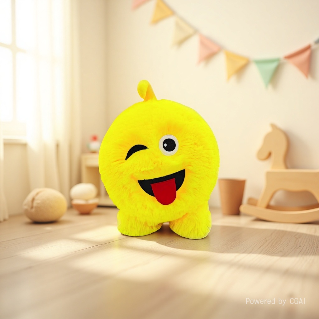 黄色吉祥物公仔毛绒玩具笑脸球可爱软萌儿童礼物 plush