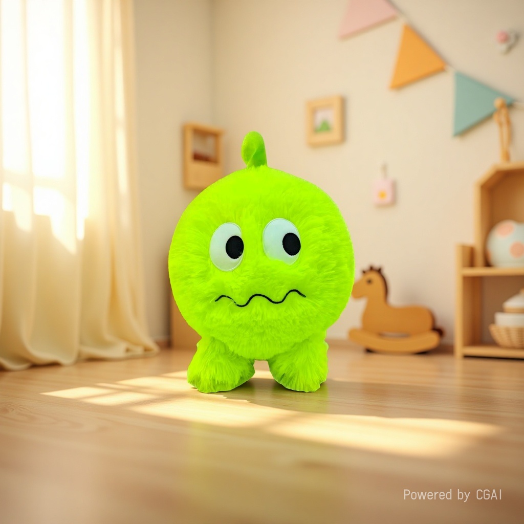Green mascot plush toy smiley face ball cute soft children 's gift plush Application Scenario