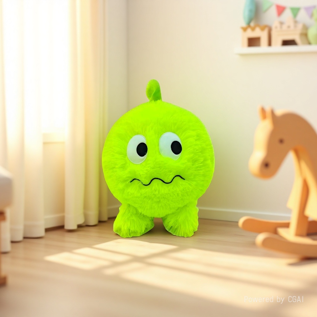 Green mascot plush toy smiley face ball cute soft children 's gift plush Specification image