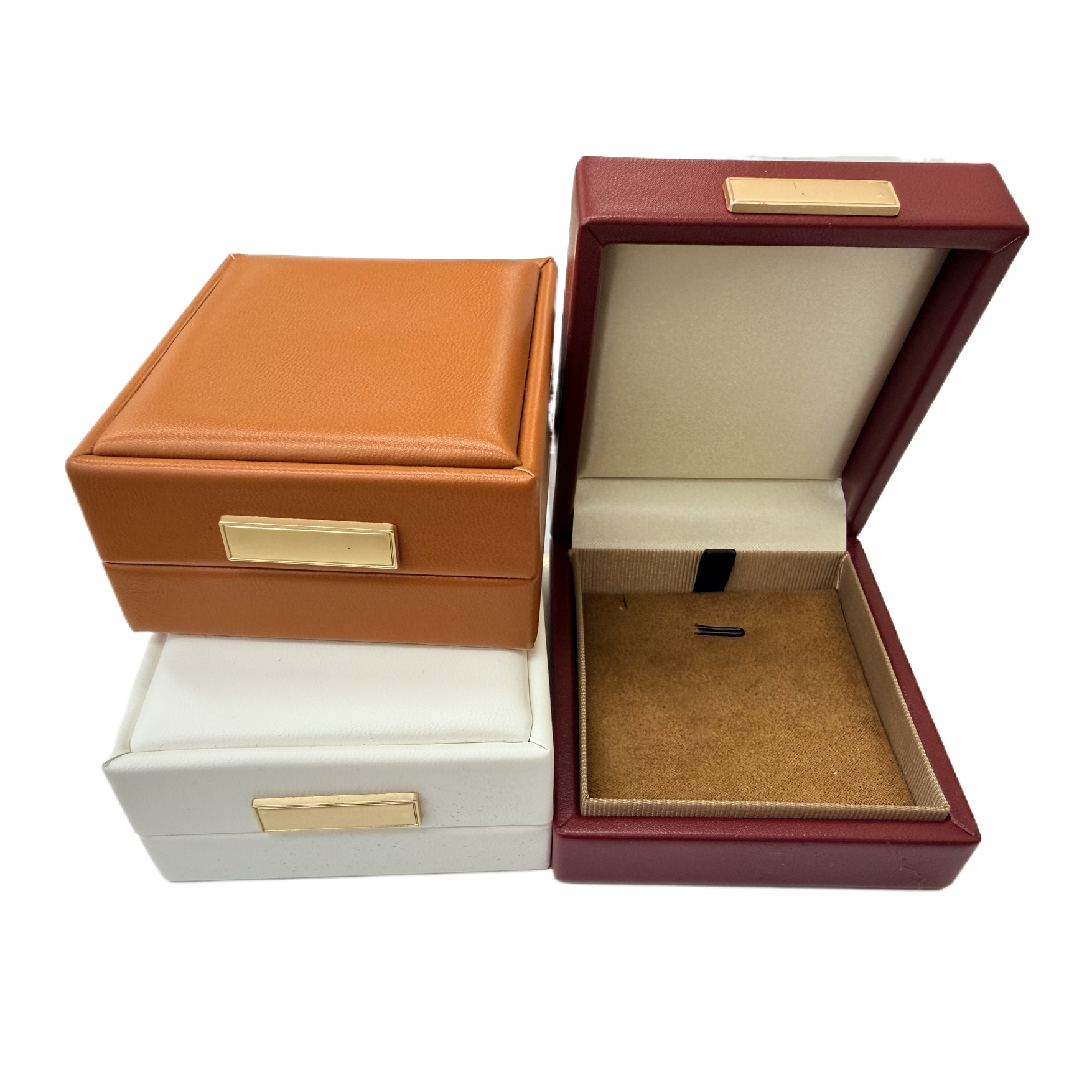 White leather box with chain, necklace and bracelet, fashionable storage box, simple design, multi-functional storage box Item Picture