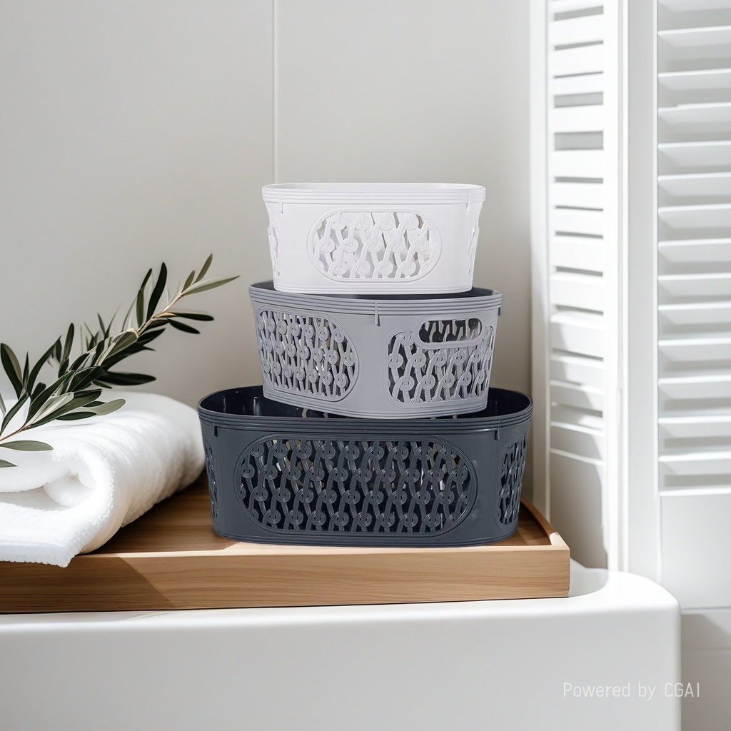 收纳篮/脏衣篓/防藤编收纳篮/收纳/塑料篮子PP料编织带细节图