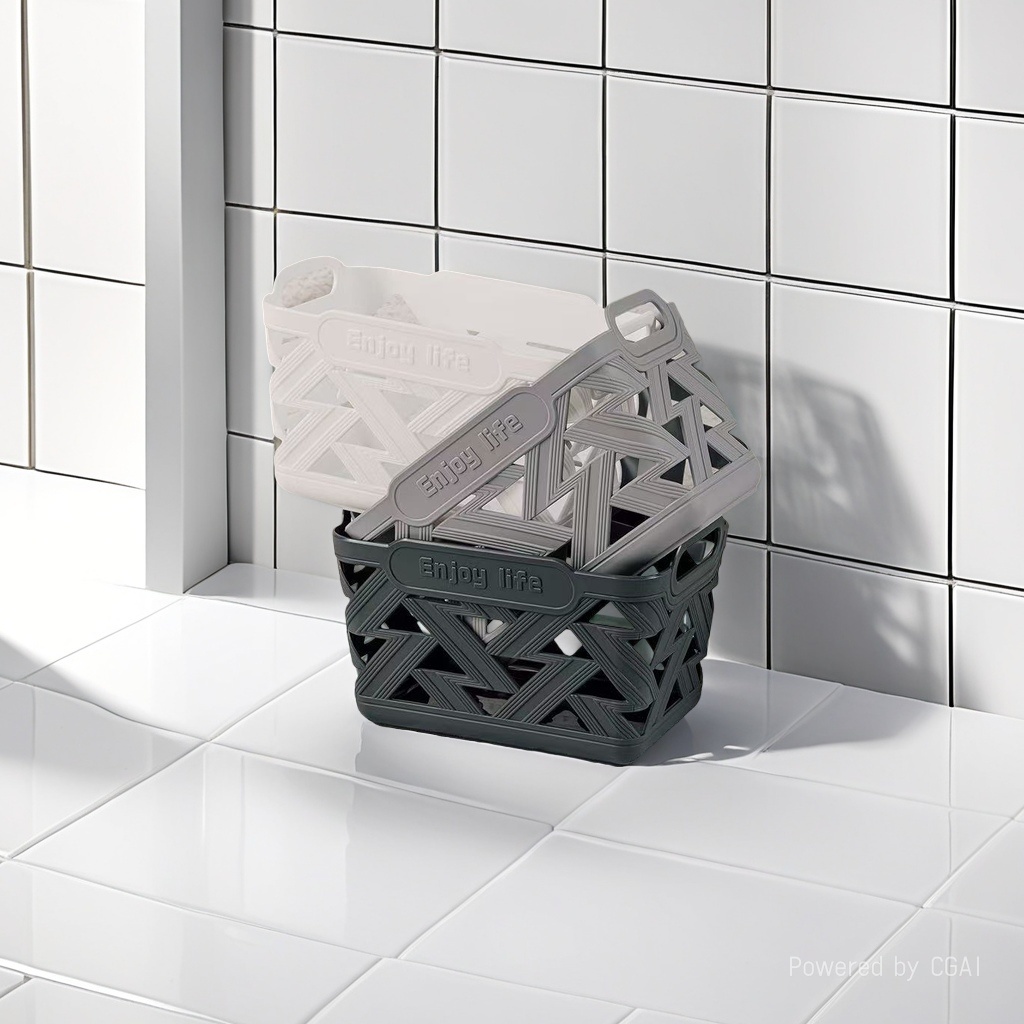 收纳篮/脏衣篓/防藤编收纳篮/收纳/塑料篮子PP料编织带产品图