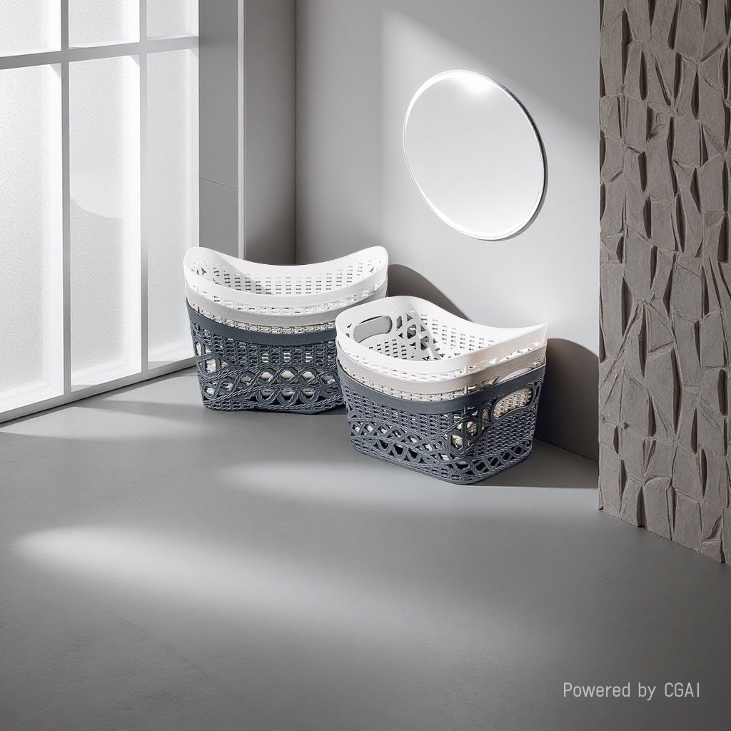 收纳篮/脏衣篓/防藤编收纳篮/收纳/塑料篮子PP料编织带细节图