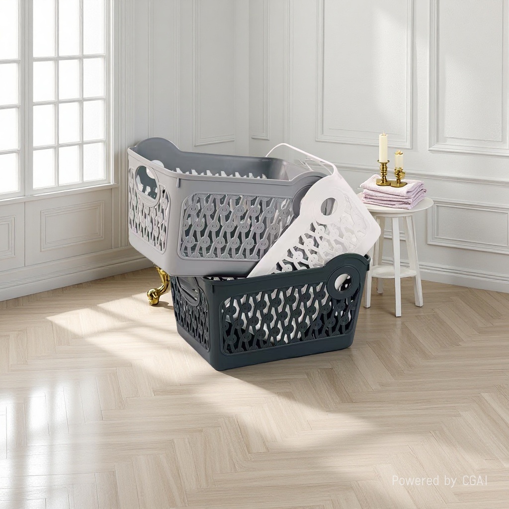 防藤编收纳篮塑料篮子PP料编织带收纳筐脏衣篓置物篮家用收纳