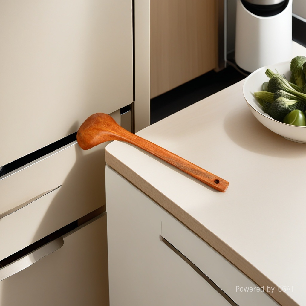 Factory direct sales of lacquerware series bamboo and wood kitchenware oil spoons, 29*8 wooden handle solid wood spoons details Picture