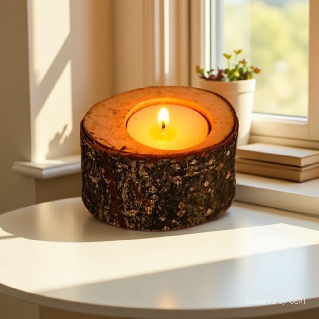 Wooden handicrafts, creative ornaments, wedding tissue rings, candle stands, wooden stakes, home decoration, succulent ornaments details Picture