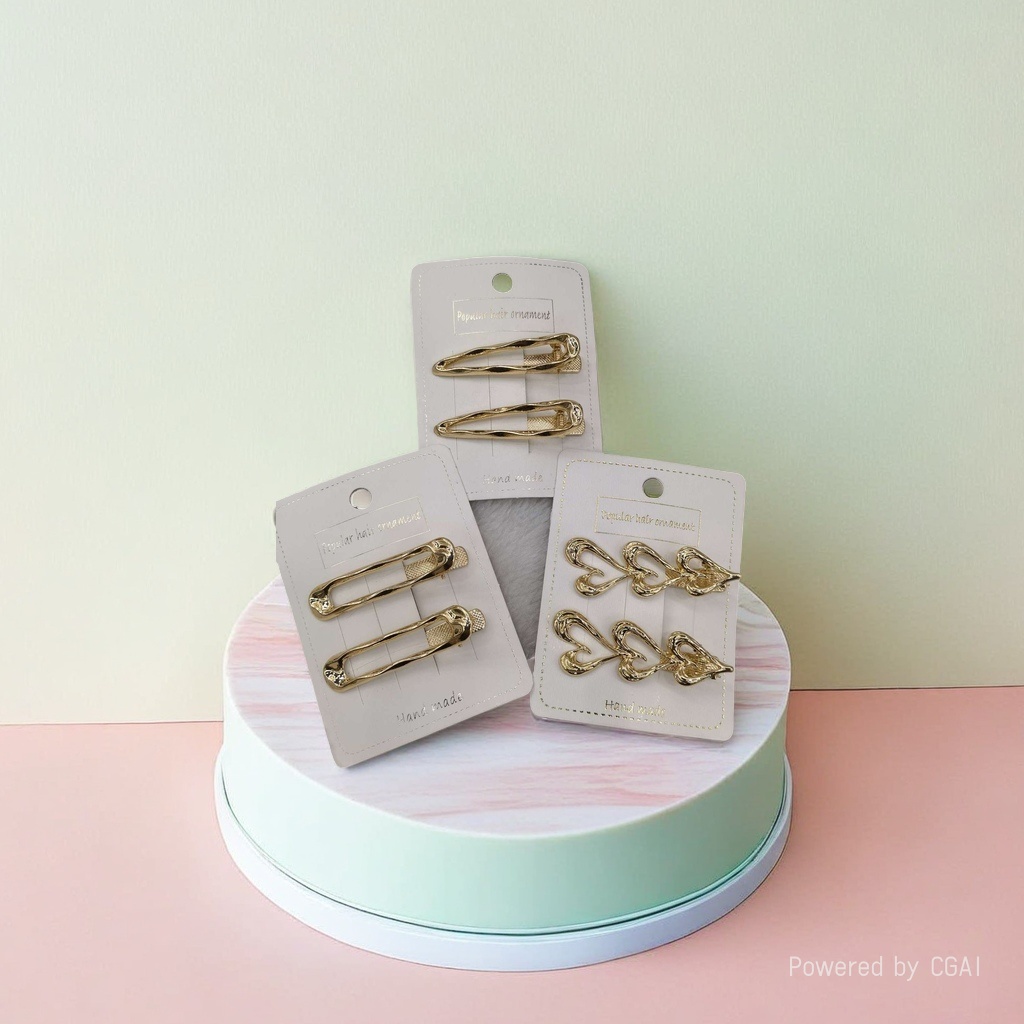 金色亚克力儿童发夹抓夹发饰发夹时尚可爱造型