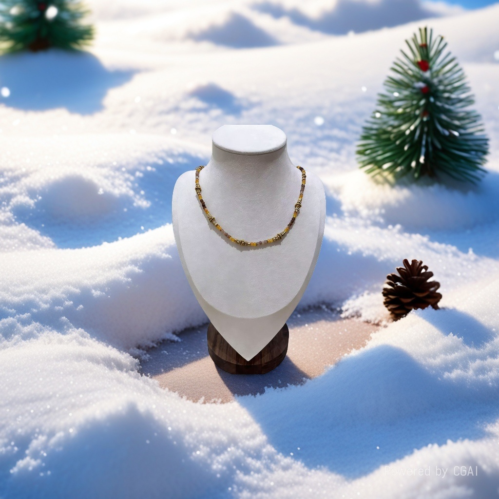 项链/珍珠/天然石项链/珍珠链条女款拼接气质/珍珠项链白底实物图