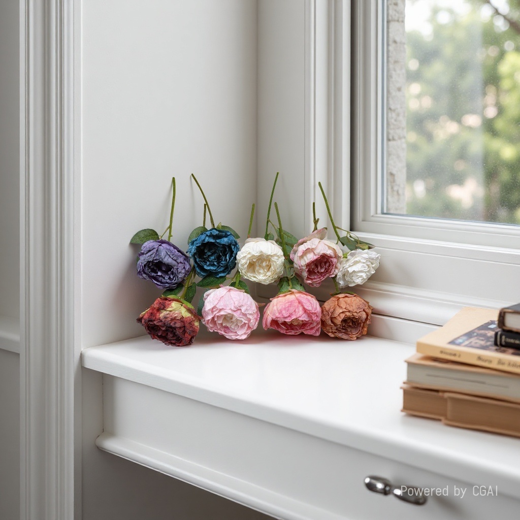 Artificial rose crocheted flowers, artificial rose flower decorative ornaments, home furnishings, crocheted artificial roses, artificial flowers, artificial flowers, hand-woven artificial roses, rose artificial string flowers, rattan hanging gifts, artificial flowers Application Scenario