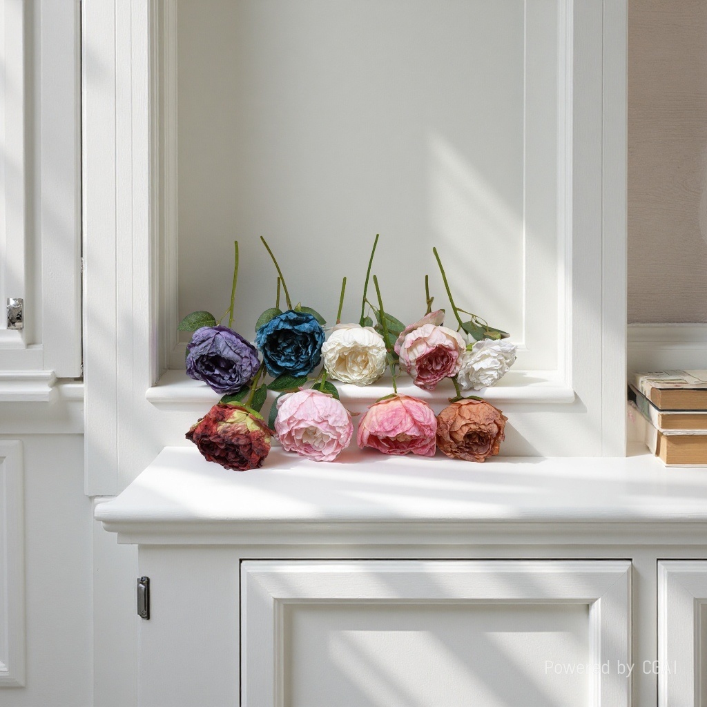 Artificial rose crocheted flowers, artificial rose flower decorative ornaments, home furnishings, crocheted artificial roses, artificial flowers, artificial flowers, hand-woven artificial roses, rose artificial string flowers, rattan hanging gifts, artificial flowers Specification image