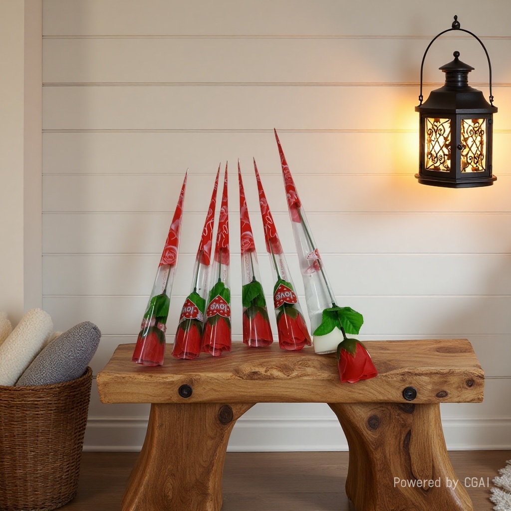 仿真花/手工编织仿玫瑰花/玫瑰仿真/串花藤吊/礼品仿真花产品图