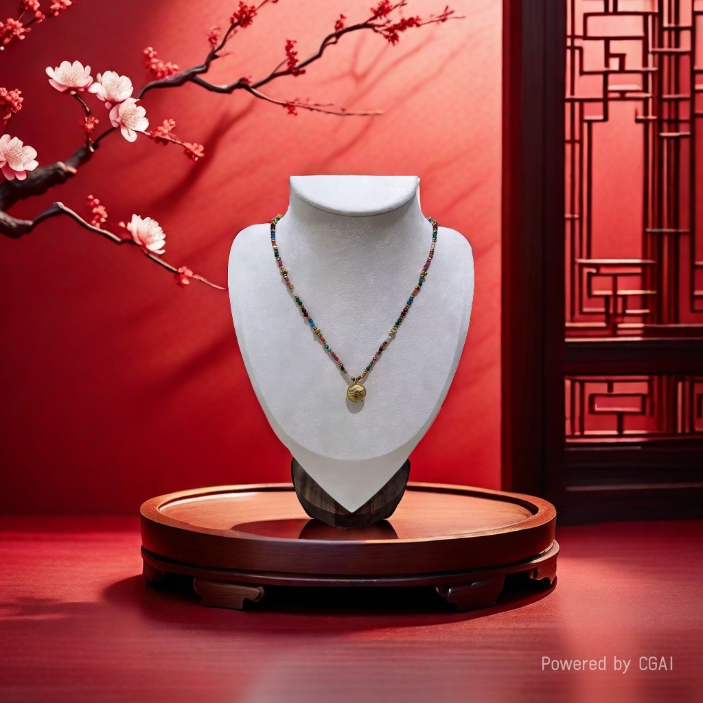 天然石串珠颈链 异域风做旧金饰气质颈饰 波西米亚风多宝 古埃及吊坠异域风锁骨链