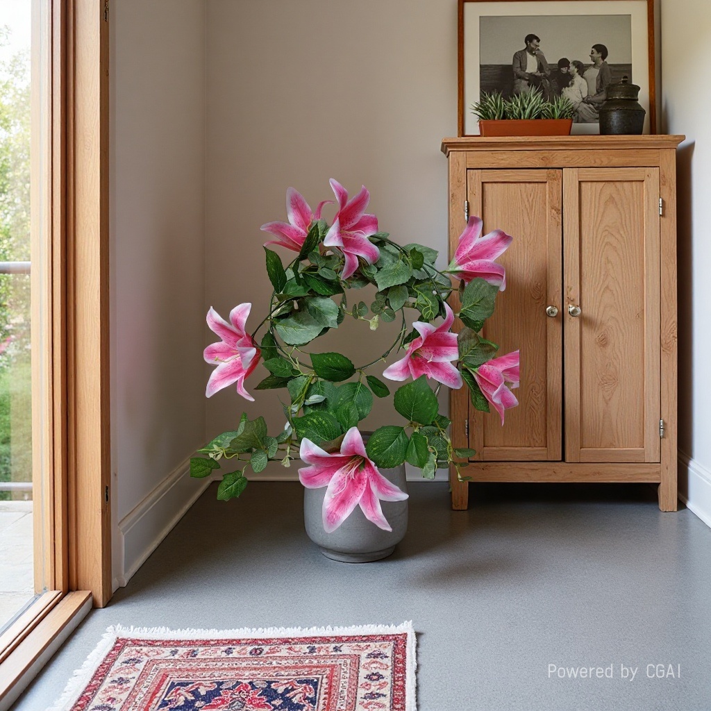 仿真花/串花藤吊/假花/金色系仿真花/多肉产品图