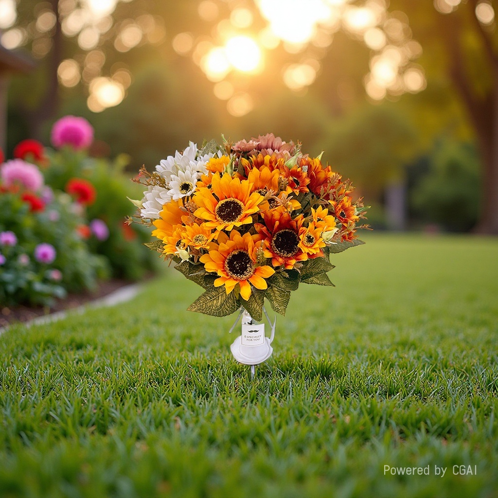 夏威夷花环永生花向日葵束仿真花插花送女生礼物仿真花礼盒