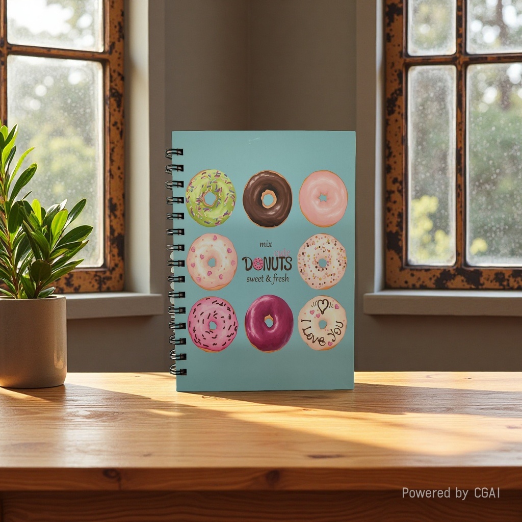 Donghu Paper Products A5 macaron-colored donut Coil Notebook, fresh and ins style student notebook, office notepad Specification image