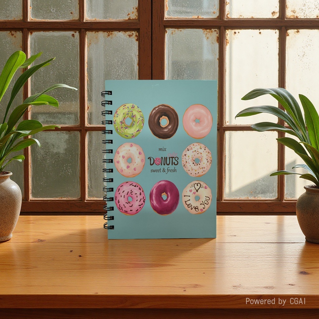 Donghu Paper Products A5 macaron-colored donut Coil Notebook, fresh and ins style student notebook, office notepad details Picture