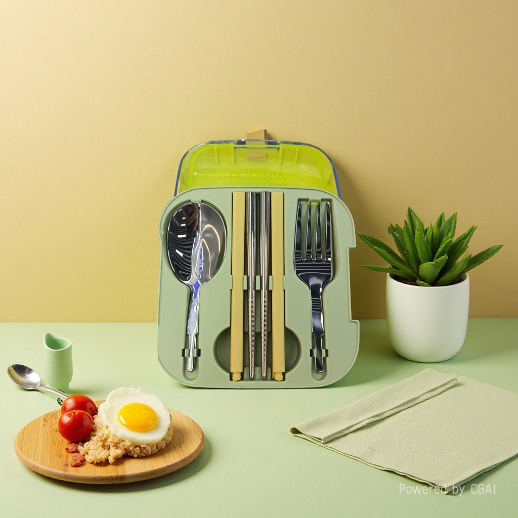 مجموعة لوازم الإسقاط من طراز 304 الصلب غير القابل للصدأ، مجموعة أدوات المائدة البيئية اللازمة للسفر لأغراض الأعمال التجارية details Picture