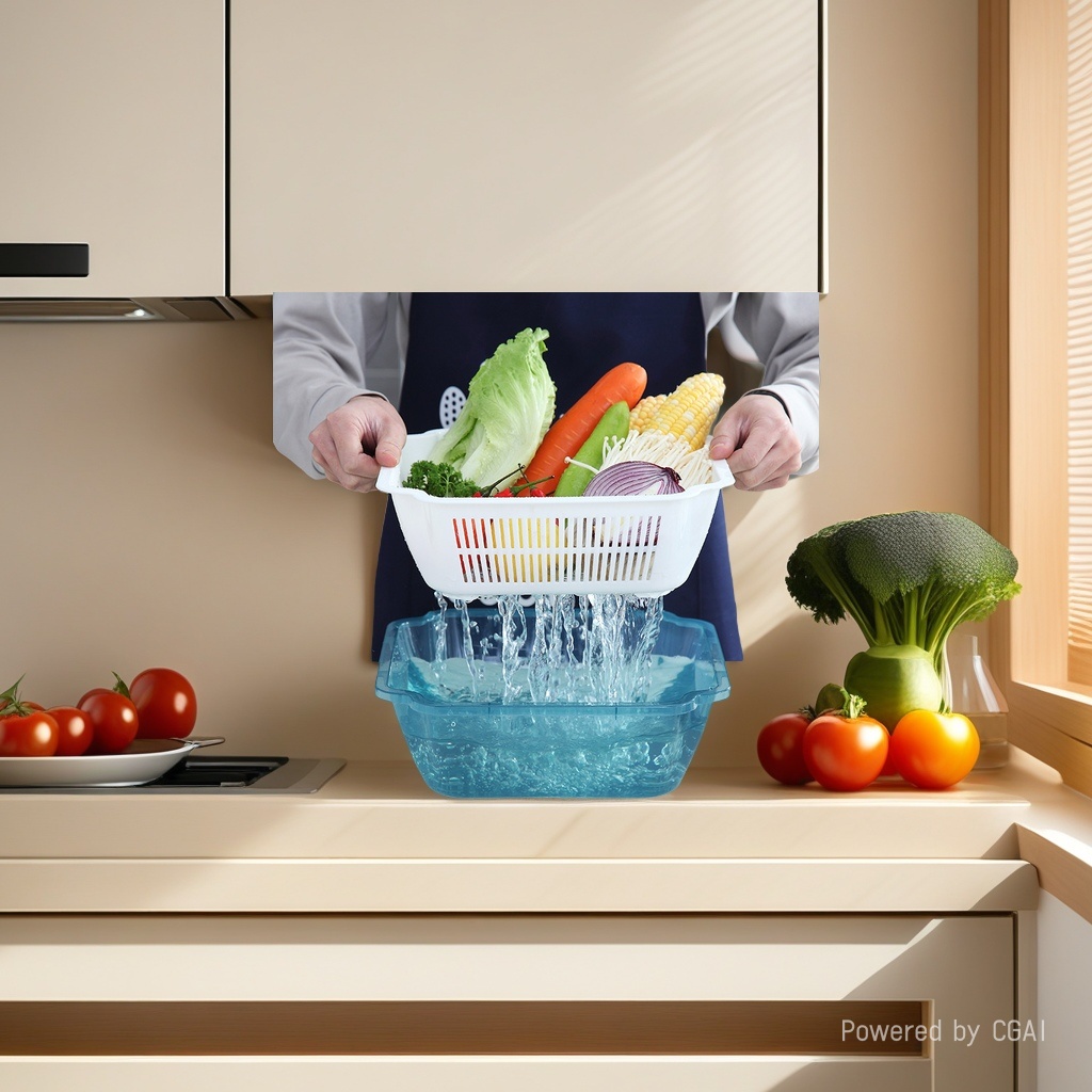 沥水篮/洗水果/洗菜篮塑料/水槽洗菜篮/洗菜盆细节图