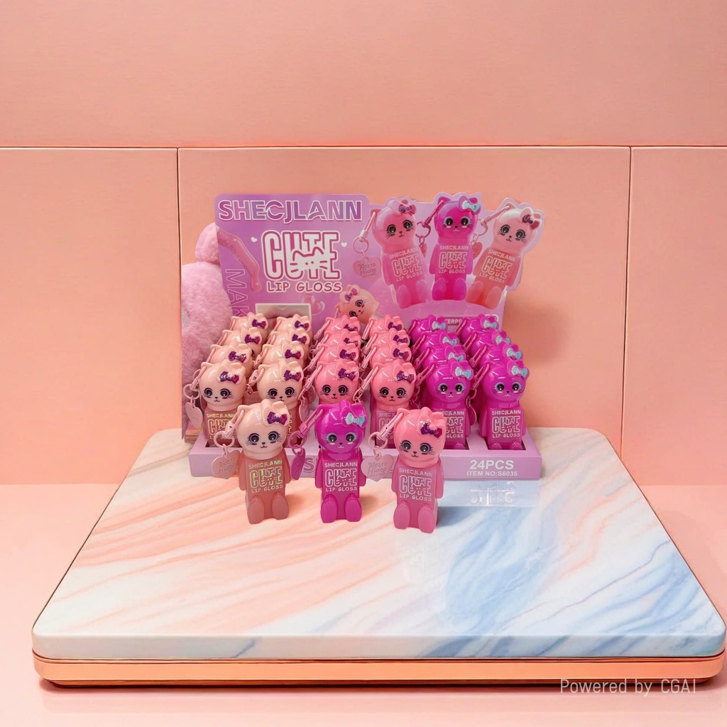SHECJLANN's cute cat lipstick glaze, with its pink color scheme, is incredibly adorable and will burst your girlish heart! Specification image
