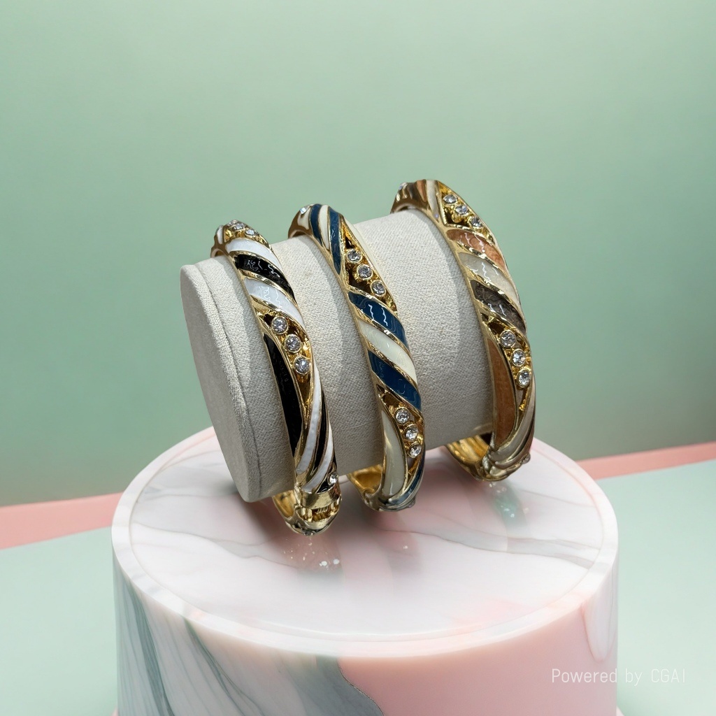 925银镯/手镯/铜微镶手环/银手镯/猫眼手镯细节图