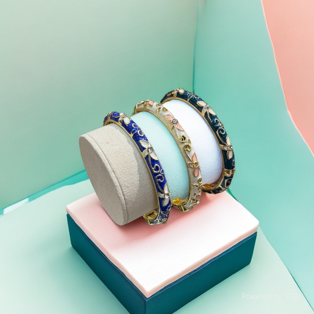 925银镯/手镯/铜微镶手环/银手镯/猫眼手镯细节图