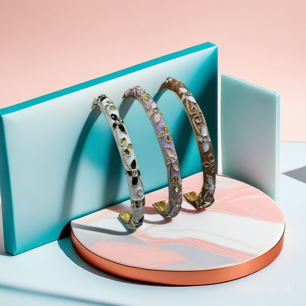 925银镯/手镯/铜微镶手环/银手镯/猫眼手镯细节图