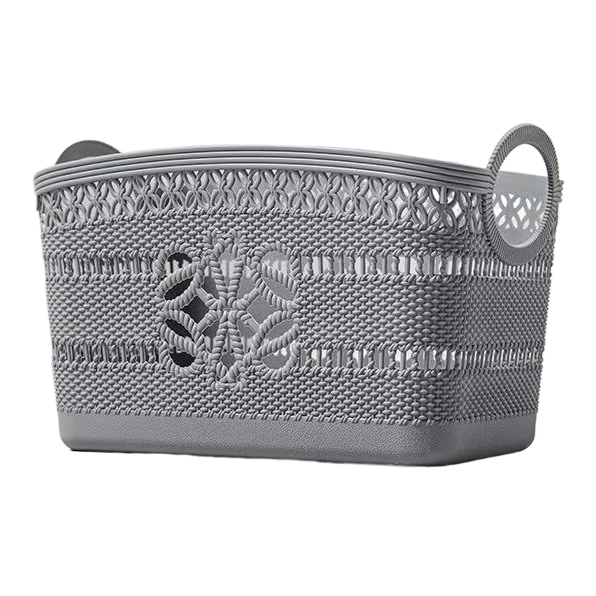 收纳篮/脏衣篓/防藤编收纳篮/收纳/塑料篮子PP料编织带白底实物图