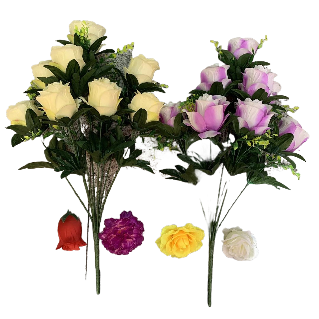 仿真花/手工编织仿玫瑰花/玫瑰仿真/串花藤吊/礼品仿真花白底实物图