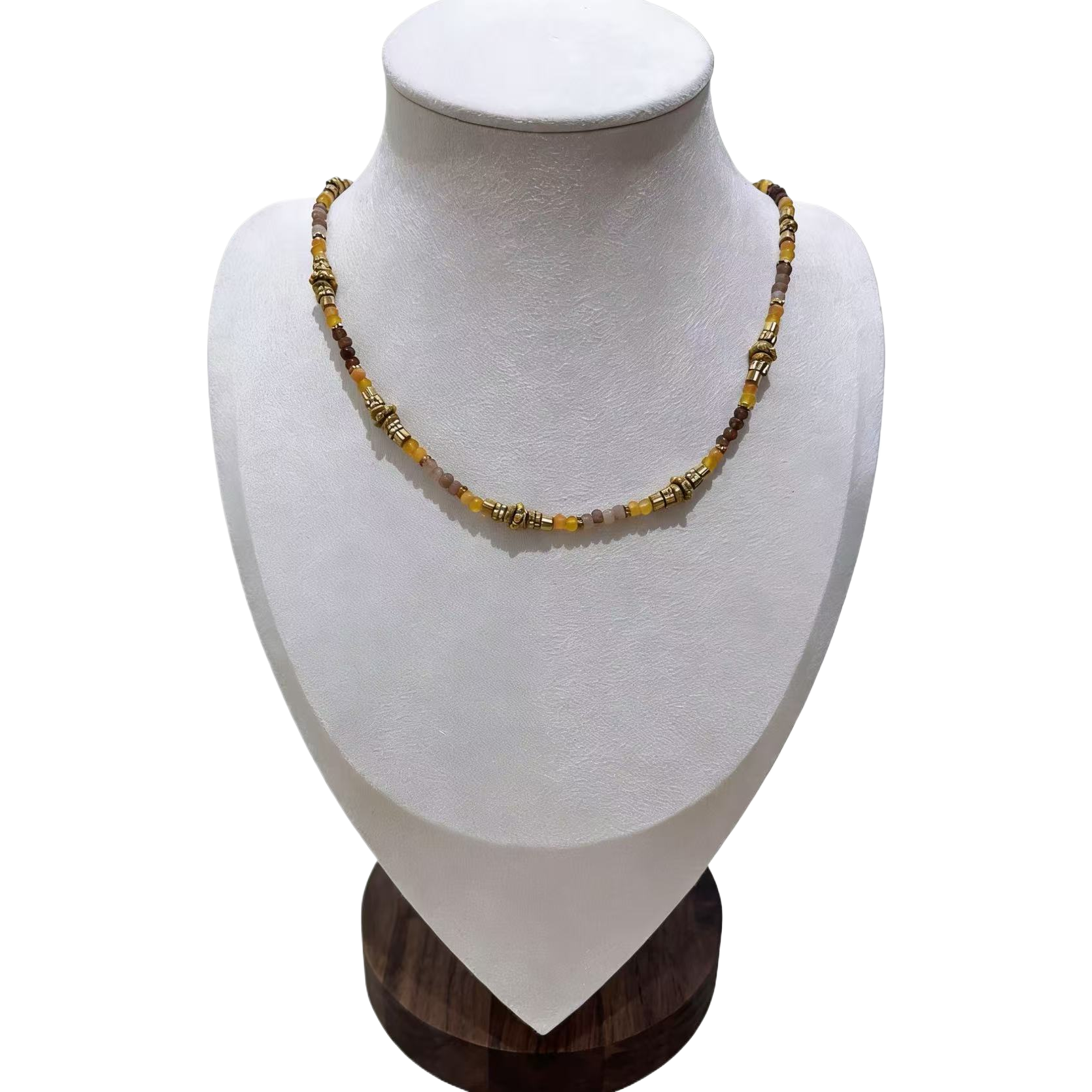 天然石多宝串珠颈链 复古手工异域风撞色气质颈饰详情6