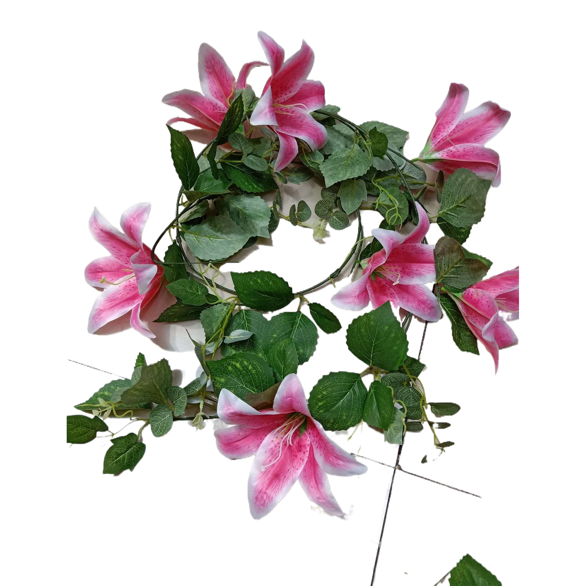 仿真花/串花藤吊/假花/金色系仿真花/多肉白底实物图