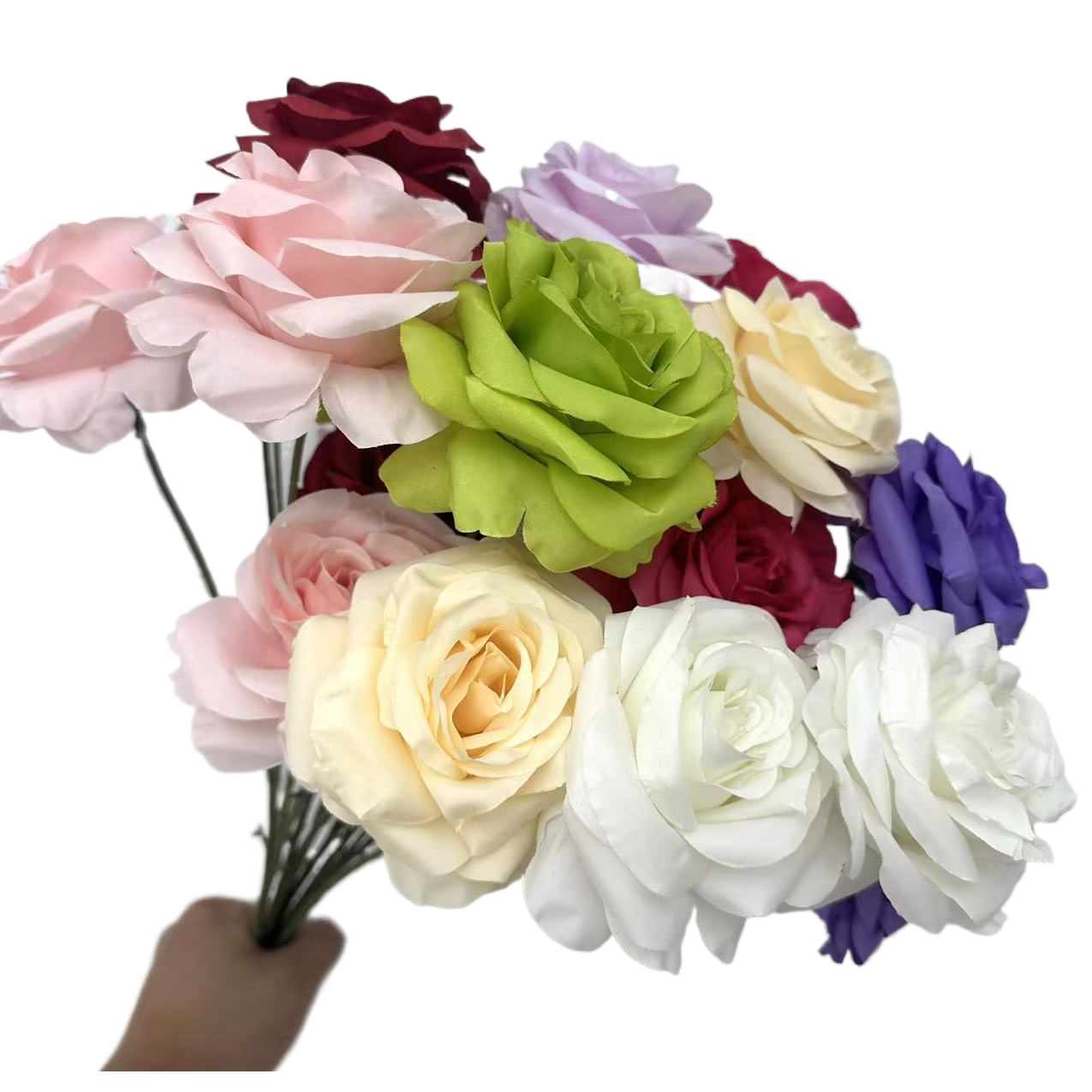 仿真花/手工编织仿玫瑰花/玫瑰仿真/串花藤吊/礼品仿真花白底实物图