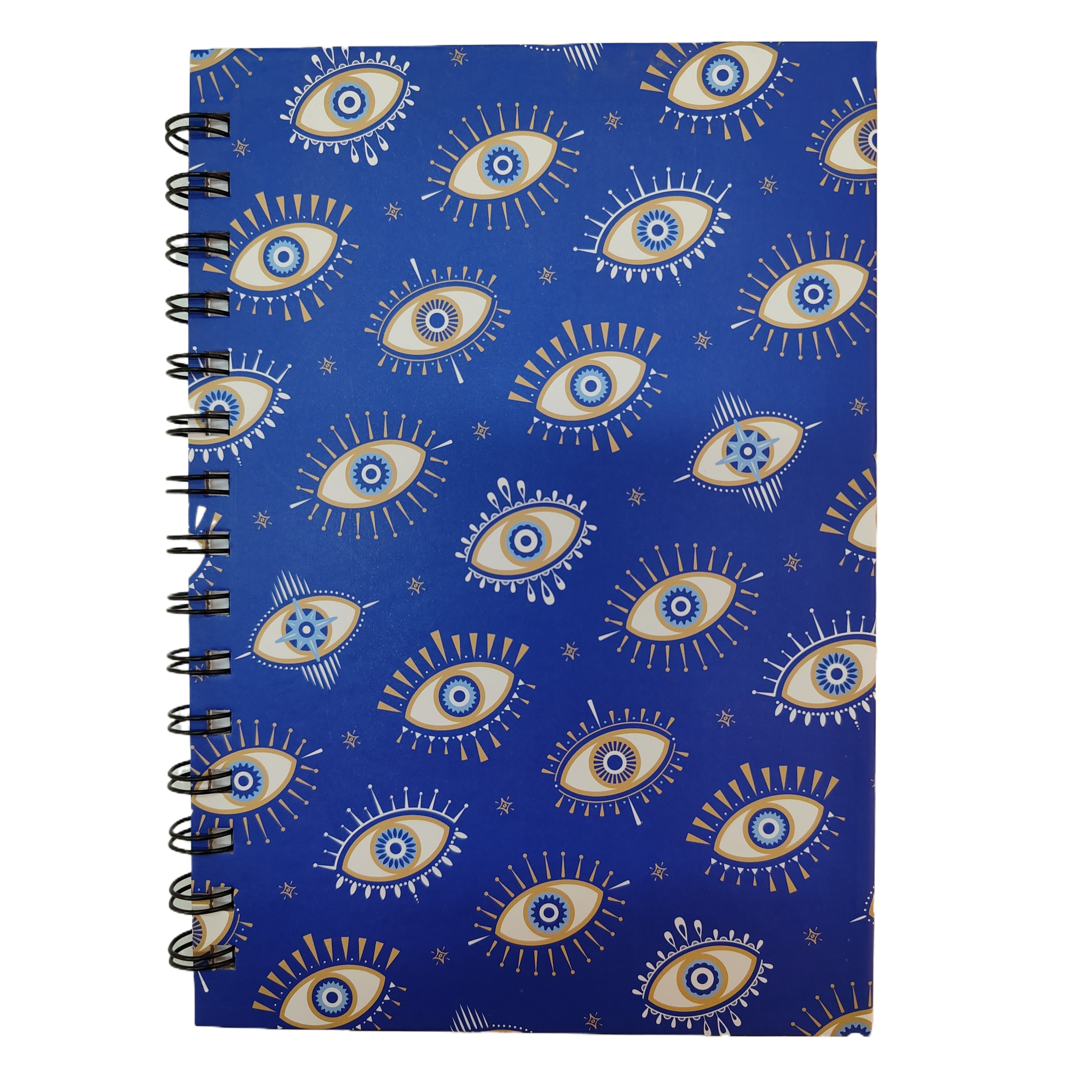 Donghu Paper Products A5 Blue Background Evil Eye Printed Coil Notebook, retro mysterious style student notebook Item Picture