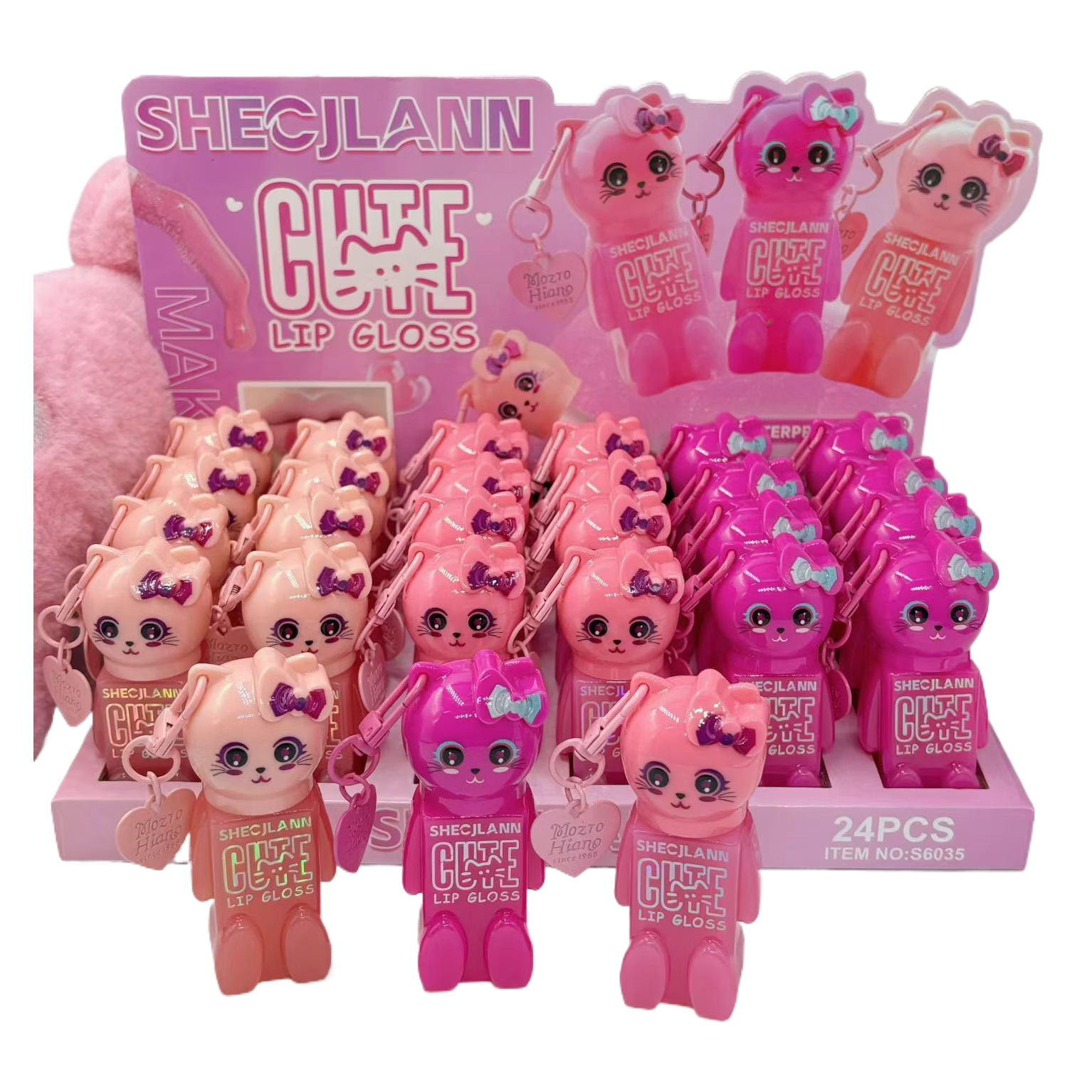 SHECJLANN's cute cat lipstick glaze, with its pink color scheme, is incredibly adorable and will burst your girlish heart! Item Picture