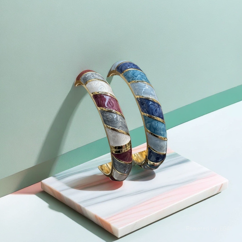 Colorful enamel cat-eye 925 silver bracelet with copper micro-inlay, a fresh and fashionable accessory Application Scenario
