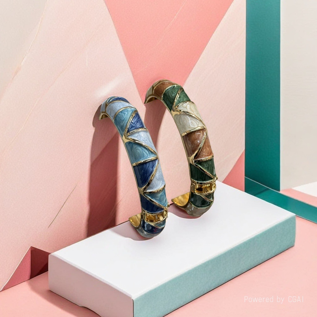 彩色猫眼925银手镯铜微镶手环镶嵌手镯清新时尚饰品