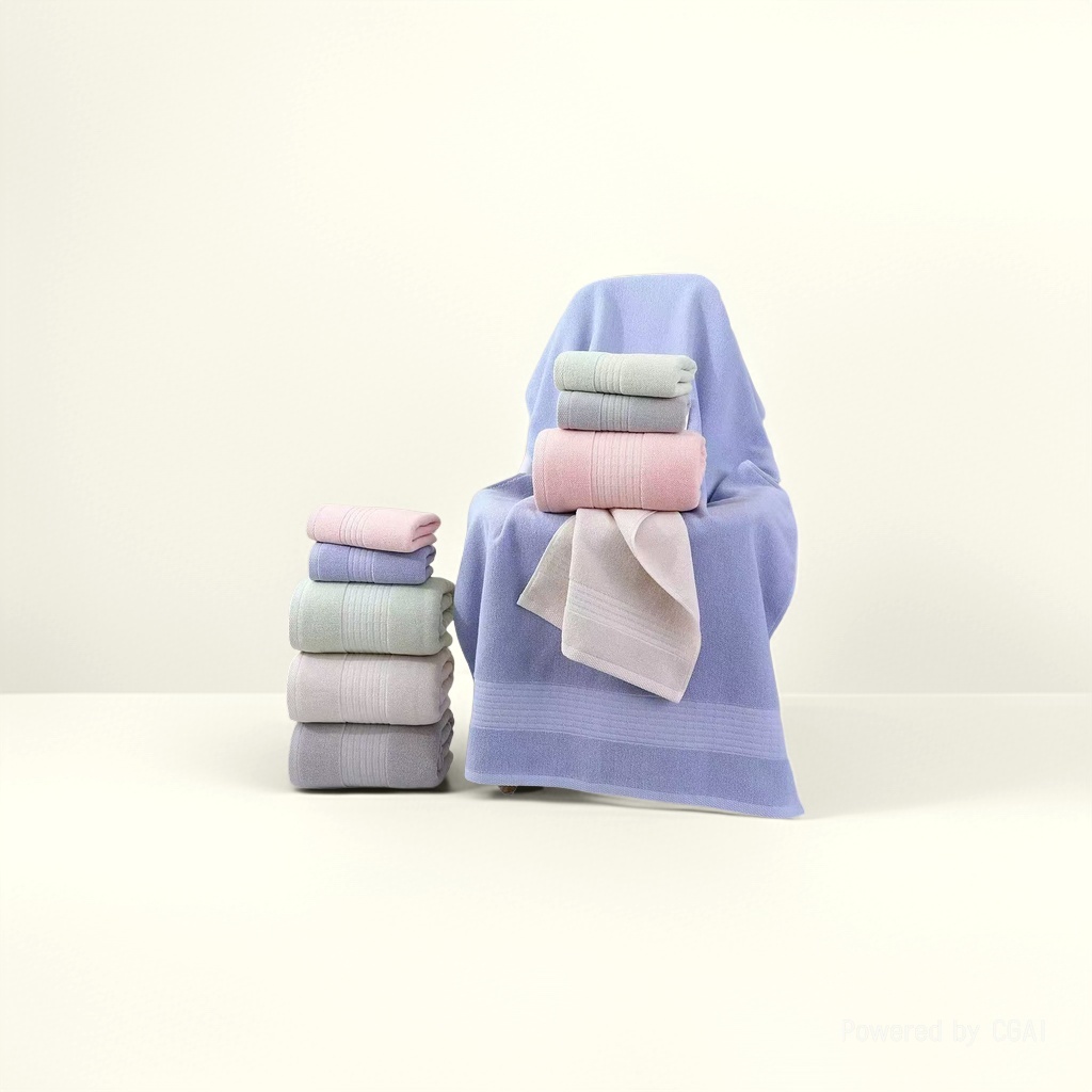 All-cotton thick, soft and plain towel, bath towel, home and hotel absorbent, adult face wash towel details Picture