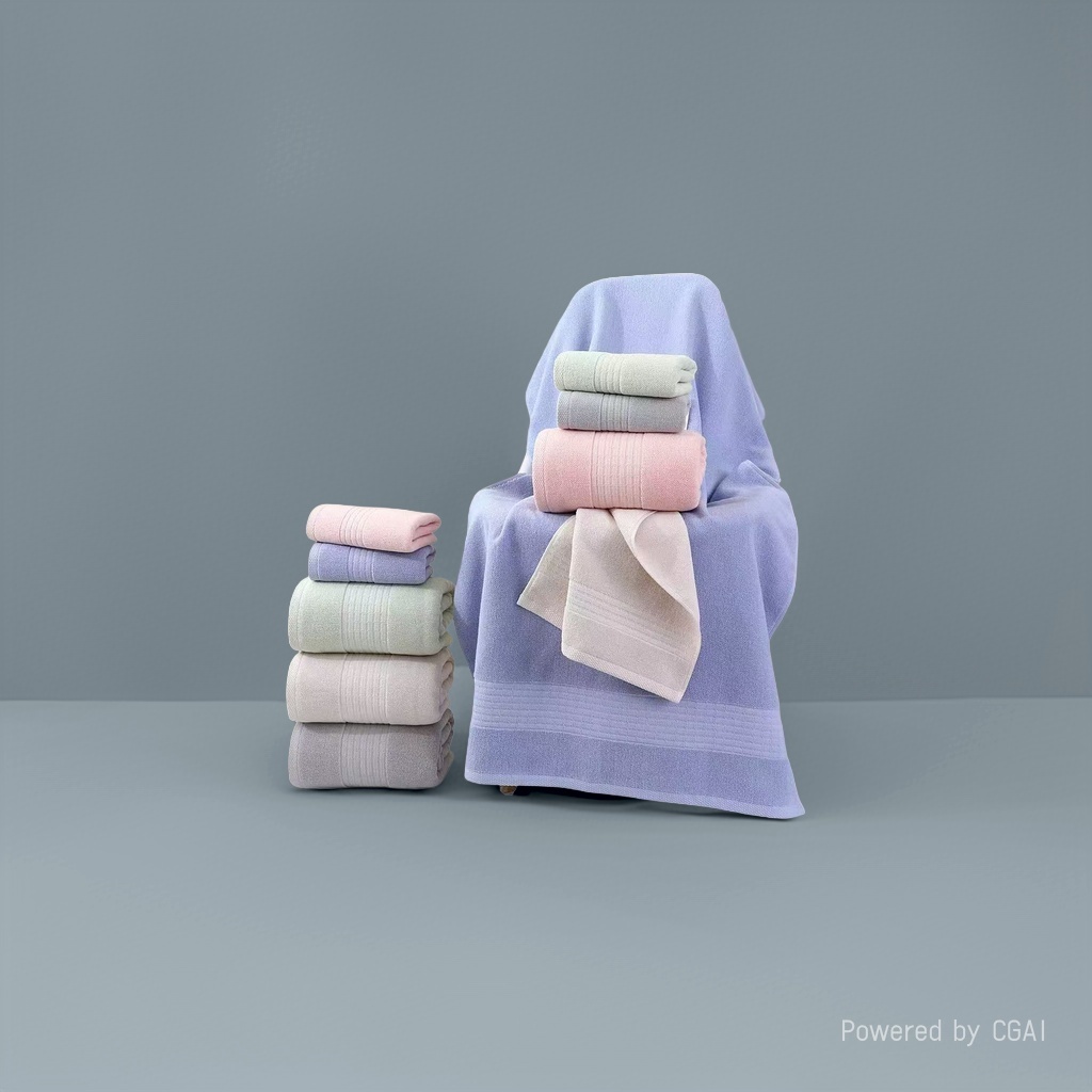 All-cotton thick, soft and plain towel, bath towel, home and hotel absorbent, adult face wash towel Specification image