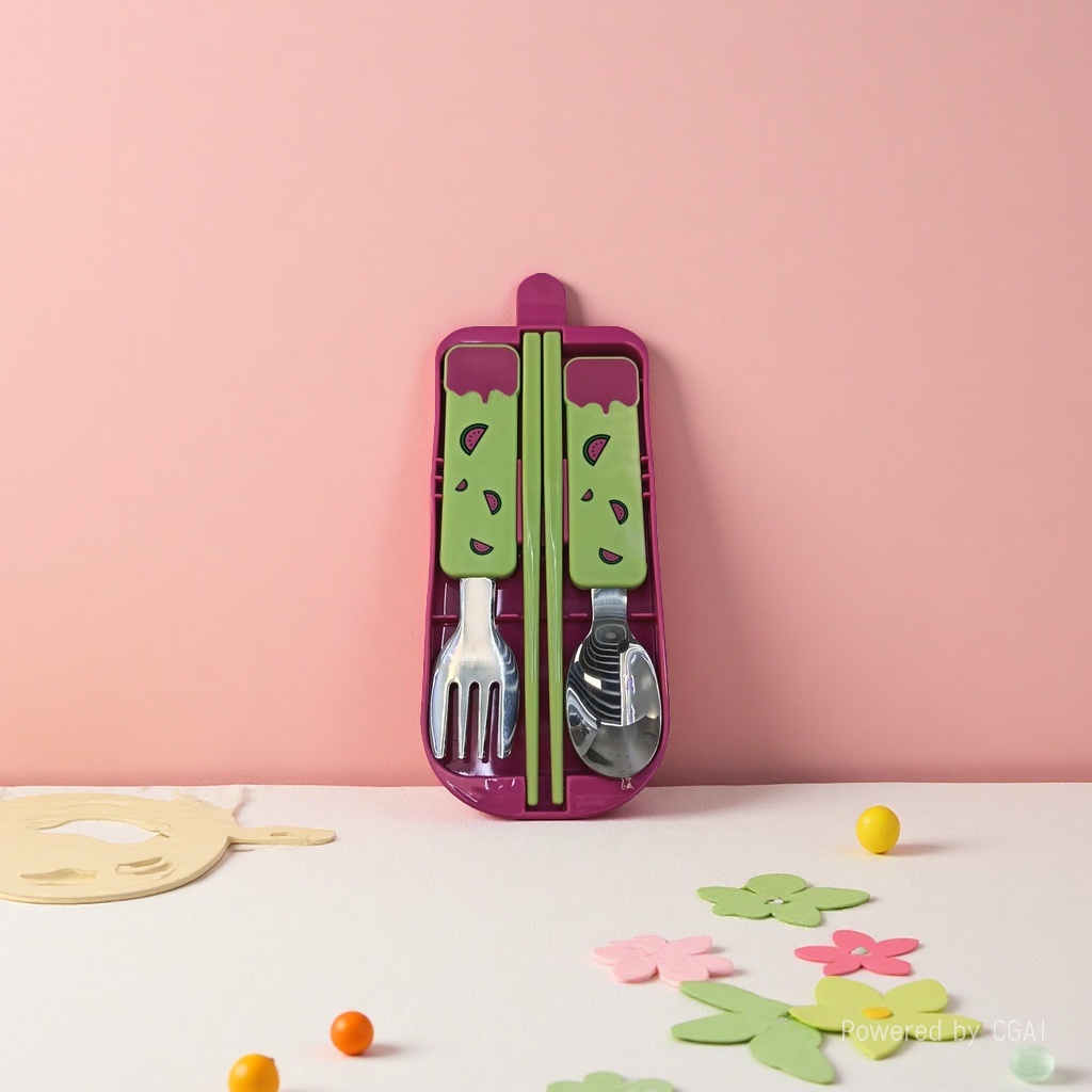 Children's Cartoon Watermelon-themed tableware set · Cute + Safe + Portable Specification image