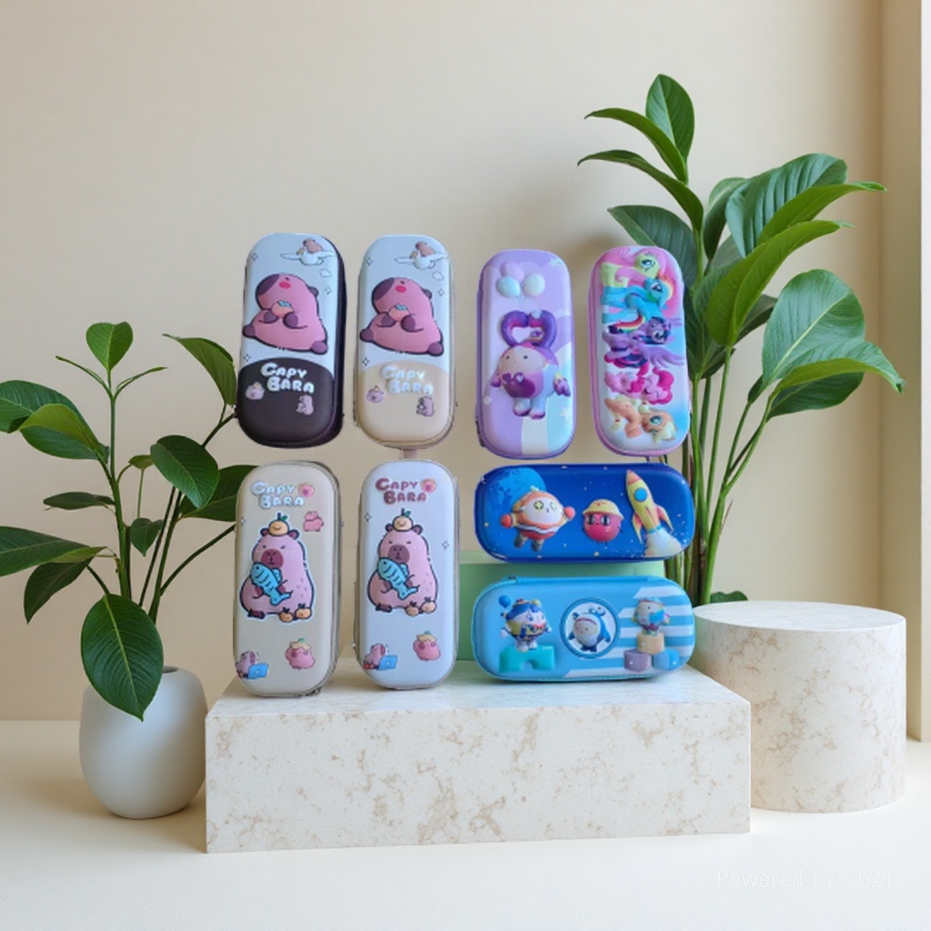 小学生卡通3D立体铅笔盒 EVA质感笔袋防水抗摔儿童大容量文具盒