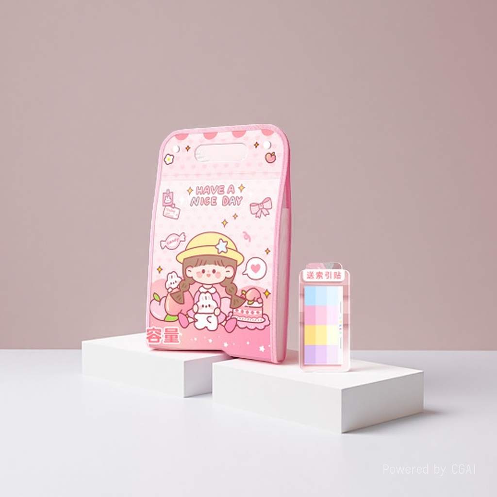收纳专用手提卡通可爱风琴包少女款A4文件夹超级试卷收纳袋小学生
