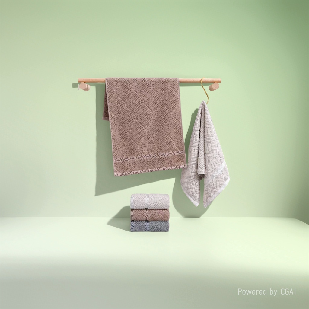 All-cotton towel 30x60cm, soft and absorbent, diamond-shaped leaf towel, breathable, large-sized household face towel Item Picture