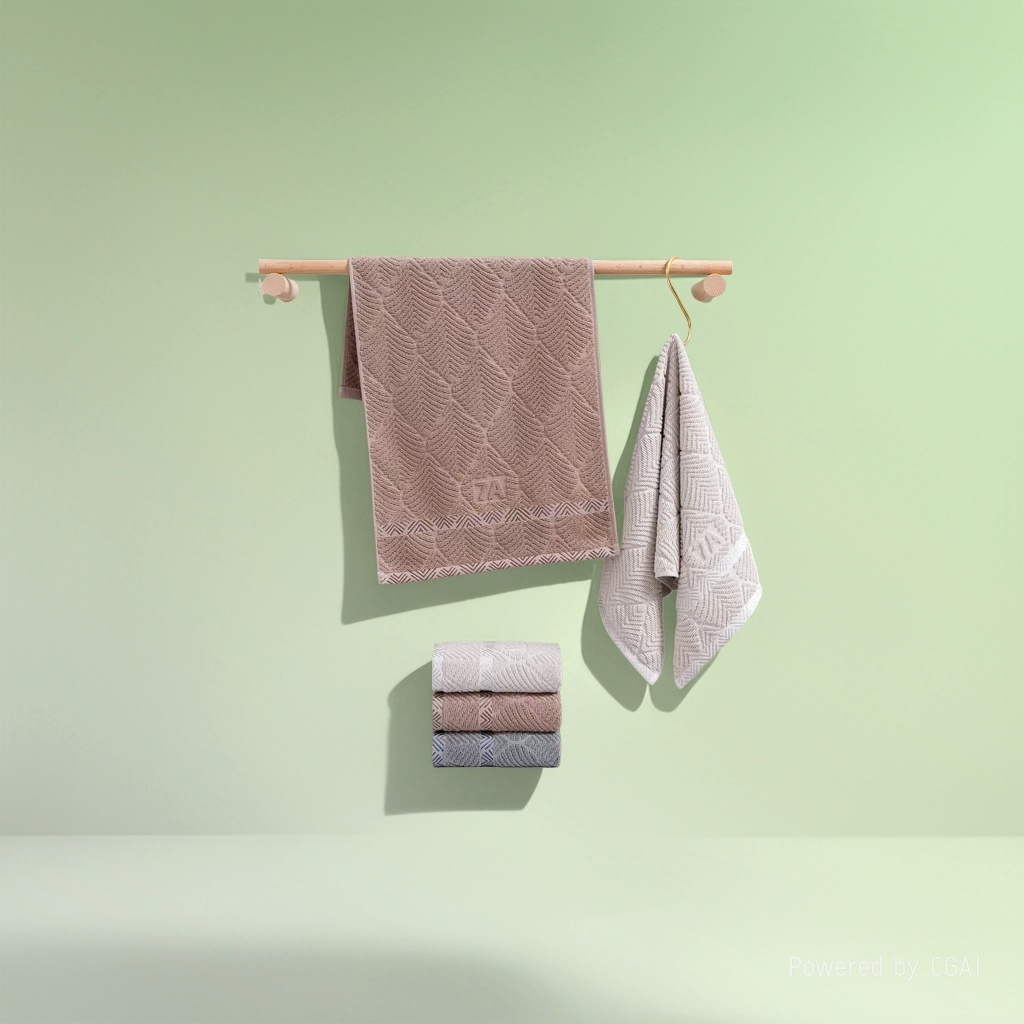 All-cotton towel 30x60cm, soft and absorbent, diamond-shaped leaf towel, breathable, large-sized household face towel details Picture