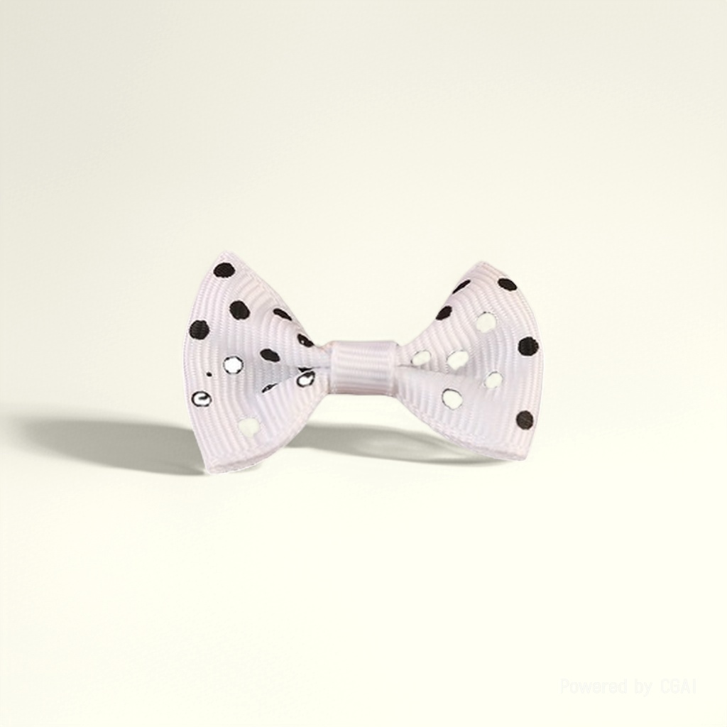 白色波点蝴蝶结领结纱料大蝴蝶结毕业头饰领结插扣