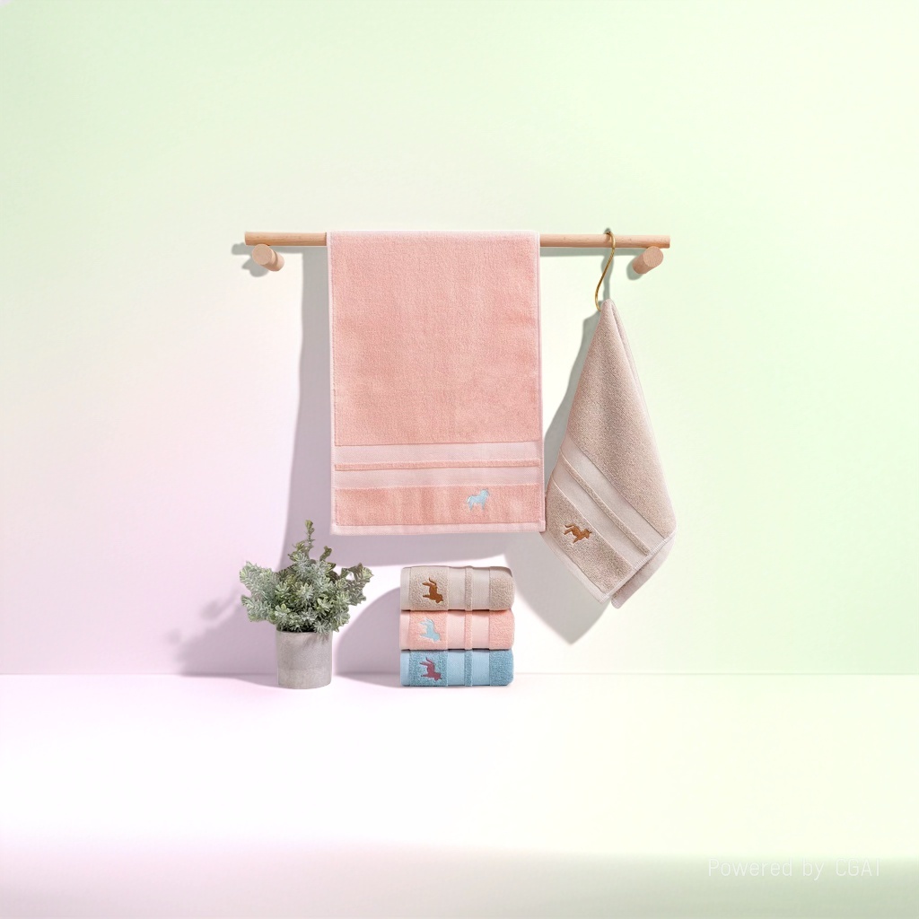 Adult absorbent face wash cotton towel, small horse embroidery thickened bath towel, cotton gift towel Specification image